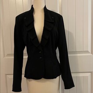 White House Black Market Black Ruffled Blazer